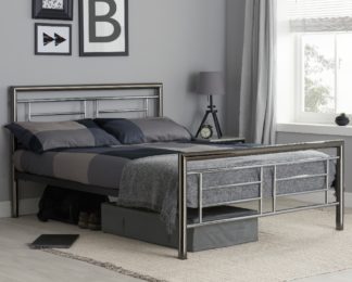An Image of Montana Chrome and Nickel Metal Bed Frame - 4ft6 Double
