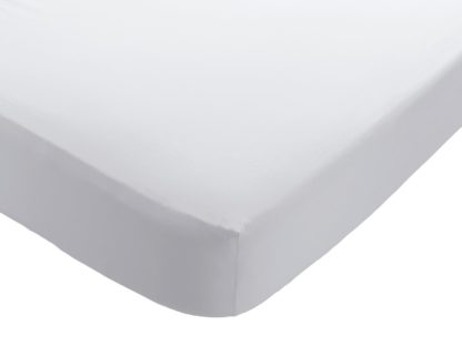 An Image of Habitat Washed White Stonewashed Flat Sheet - Kingsize