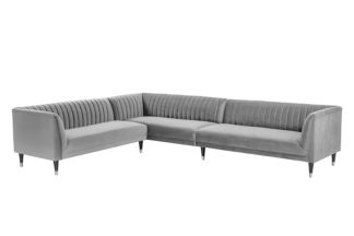 An Image of Baxter Large Left Hand Corner Sofa - Dove Grey