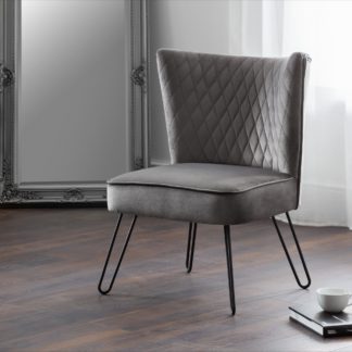 An Image of Lisbon Velvet Chair Grey