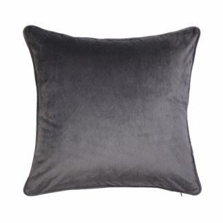 An Image of Velvet Cushion - Dark Grey - 43x43cm