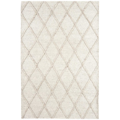 An Image of Flori Diamond Hand Woven Rug, Cream