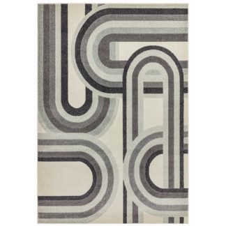 An Image of Asiatic Nova Retro Rectangle Rug - 80x150cm - Grey