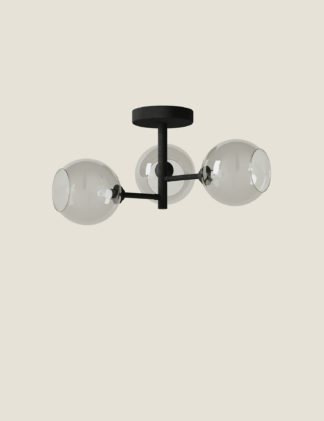 An Image of M&S 3 Light Globe Flush Ceiling Light