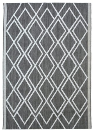 An Image of Homemaker Indoor Outdoor Diamond Rug - 160x230cm - Grey