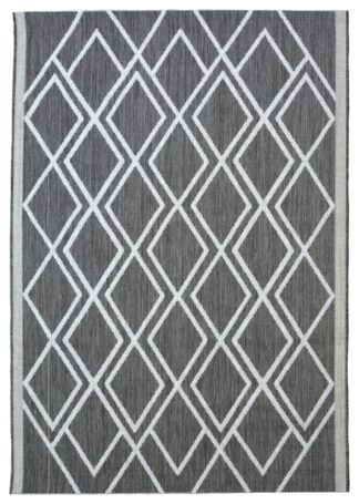 An Image of Homemaker Indoor Outdoor Diamond Rug - 160x230cm - Grey