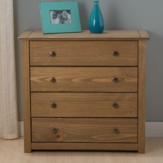 An Image of Santiago Pine 4 Drawer Chest
