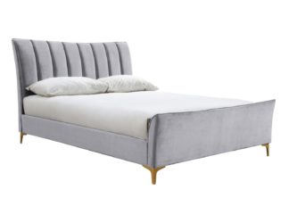 An Image of Birlea Clover Velvet Kingsize Bed Frame - Grey