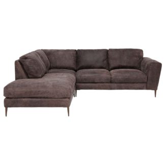 An Image of Large Leather Corner Chaise Sofa - Grey - W273 x D103-240 x H94cm - Barker & Stonehouse