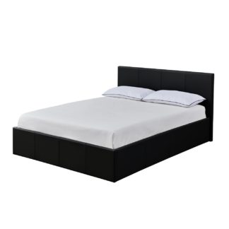 An Image of Habitat Lavendon Small Double Side Opening Bed Frame-Black