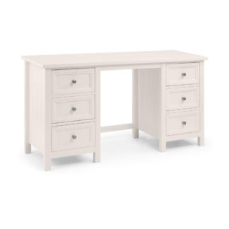 An Image of Maine White Wooden Double Pedestal Dressing Table