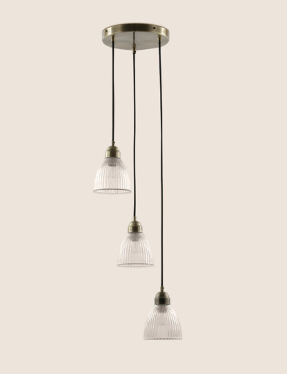 An Image of M&S Florence Glass 3 Multi Pendant Light
