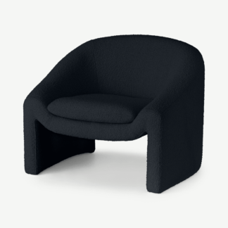 An Image of Shona Accent Armchair, Black Boucle