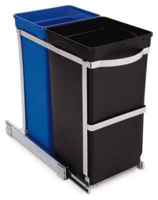 An Image of Simplehuman 35 Litre Recycle Bin in Cabinet - Multicoloured