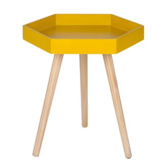 An Image of Hexagon Pinewood Table, Mustard