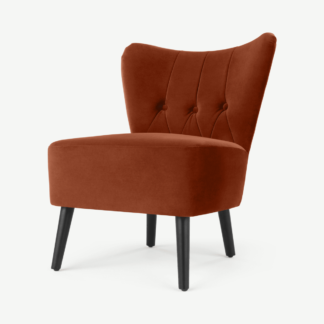 An Image of Charley Accent Armchair, Nutmeg Orange Velvet