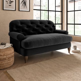 An Image of Canterbury Luxury Velvet Snuggle Chair Luxury Velvet Black
