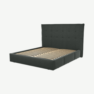 An Image of Lamas Super King Size Bed with Storage Drawers, Etna Grey Wool