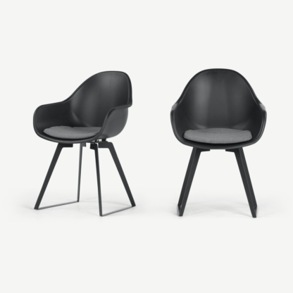 An Image of Set of 2 Boone Dining Chairs, Black