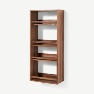 An Image of Clover 4-Tier Wall-Mounted Spice Rack, Natural Acacia Wood