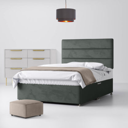 0c0231cdae24524f4fc01588c57670af70109e44609c637e16a89cca5c0a5f77-8.jpg An Image of Cornell Lined Graphite Velvet Fabric Ottoman Divan Bed - 4ft Small Double