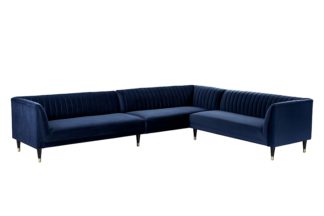 An Image of Baxter Large Right Hand Corner Sofa - Navy Blue