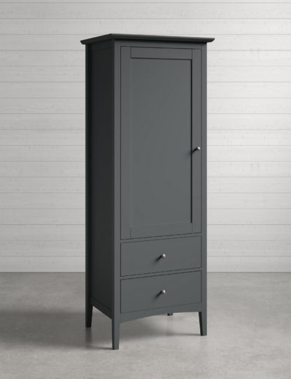 0c6bbff6eacc64d5d81c4fa51d160c290c96fc1bb8f3a595525d4e3113c75918.jpg An Image of M&S Hastings Dark Grey Single Wardrobe, Dark Grey
