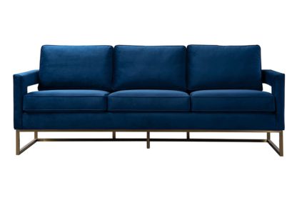 An Image of Kenza Three Seat Sofa – Blue