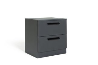 An Image of Habitat Munich 2 Drawer Bedside Table - Anthracite
