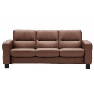 An Image of Stressless Wave Low Back 3 Seater Sofa, Leather