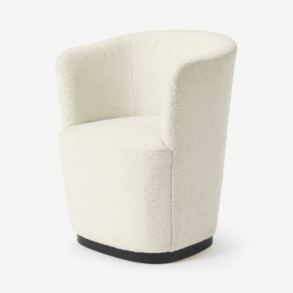 An Image of Revy Dining Chair, Whitewash Boucle