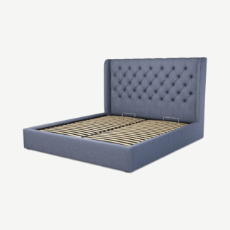 An Image of Romare Super King Size Ottoman Storage Bed, Denim Cotton