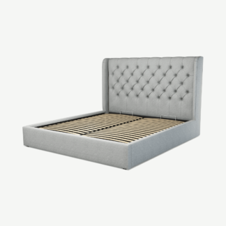 An Image of Romare Super King Size Ottoman Storage Bed, Wolf Grey Wool
