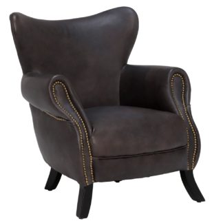 An Image of Timothy Oulton Scholar Leather Chair, Black and Black