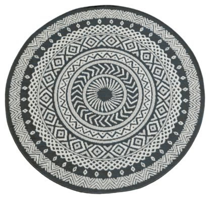 An Image of Homemaker Indoor Outdoor Circle Rug - 133x133cm - Navy