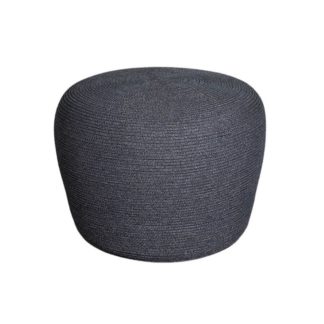 An Image of Cane-line Circle Small Footstool, Dark Grey