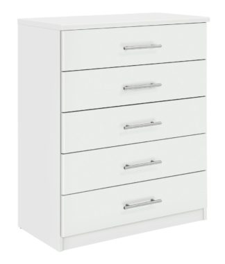An Image of Argos Home Normandy 5 Drawer Chest of Drawers - White