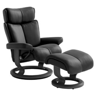 An Image of Stressless Magic Classic Chair & Stool, Choice of Batick Leather