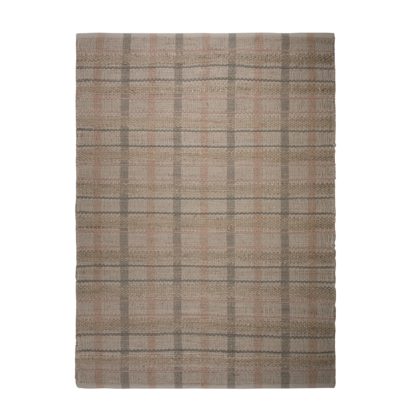 An Image of Evelyn Jute Mix Woven Rug Pink, Grey and Beige