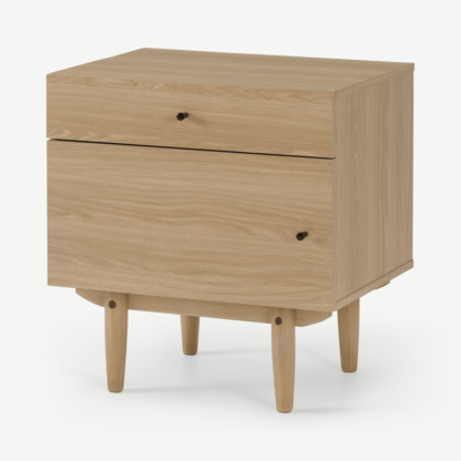 An Image of Asger Bedside Table, Oak Effect