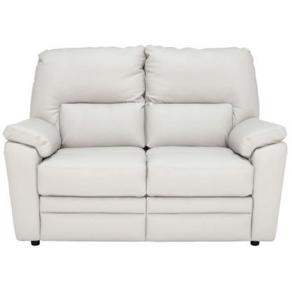 An Image of Teifi 2 Seater Leather Sofa, Como Dove