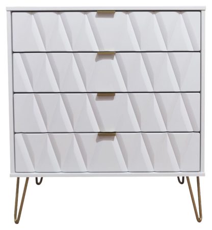 An Image of Shimmer 4 Drawer Chest - Grey & White