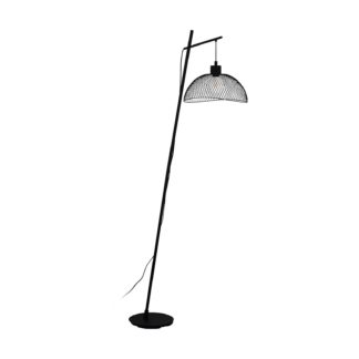 An Image of EGLO Pompeya Black Mesh Floor Lamp