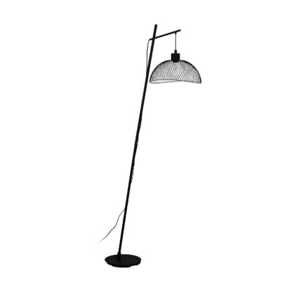 An Image of EGLO Pompeya Black Mesh Floor Lamp