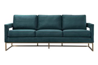 An Image of Kenza Three Seat Sofa – Peacock