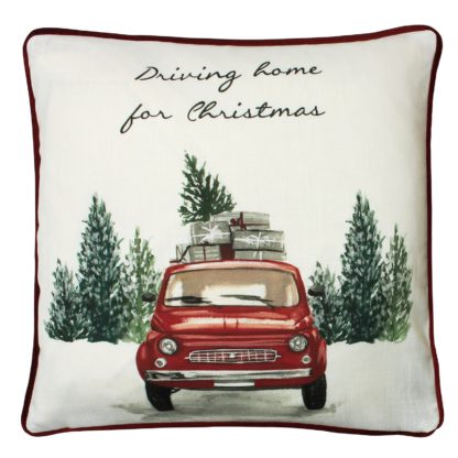 An Image of Driving Home for Christmas Cushion - 43x43cm