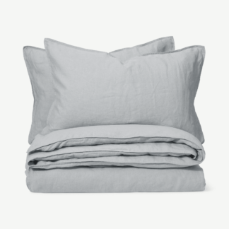 An Image of Brisa Linen Duvet Cover + 2 Pillowcases, King, Silver Grey