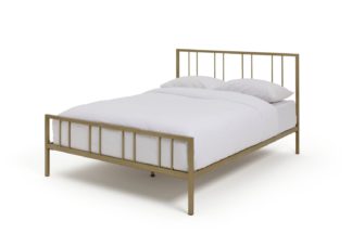 An Image of Habitat Halo Kingsize Metal Bed Frame - Gold