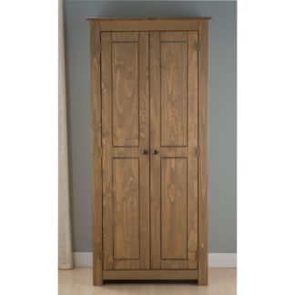 An Image of Santiago Pine 2 Door Wardrobe