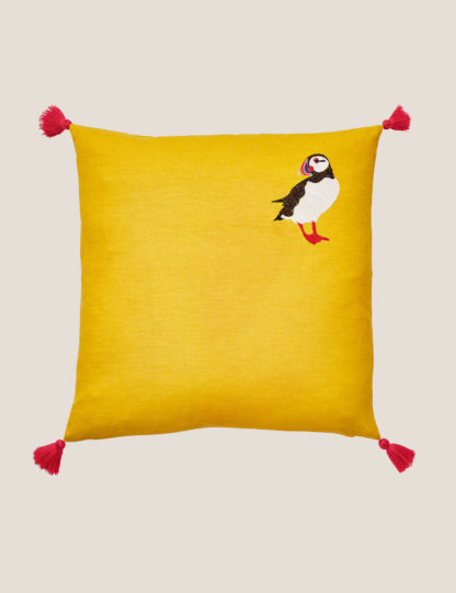 An Image of M&S Joules Cotton Rich St Ives Puffin Cushion